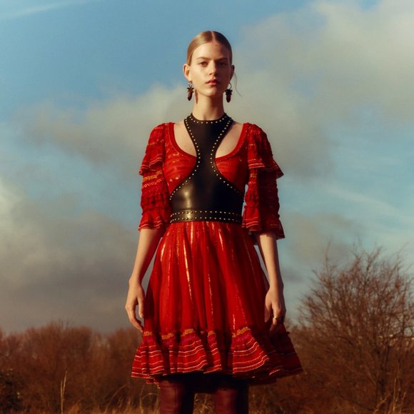 Alexander McQueen Tops - New Alexander McQueen $2395 Gold Studded Lamb Leather Runway Harness Top